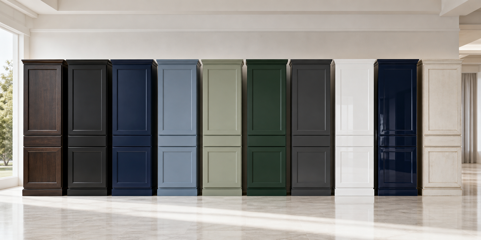 Dark, color and specialty cabinet finish inspiration