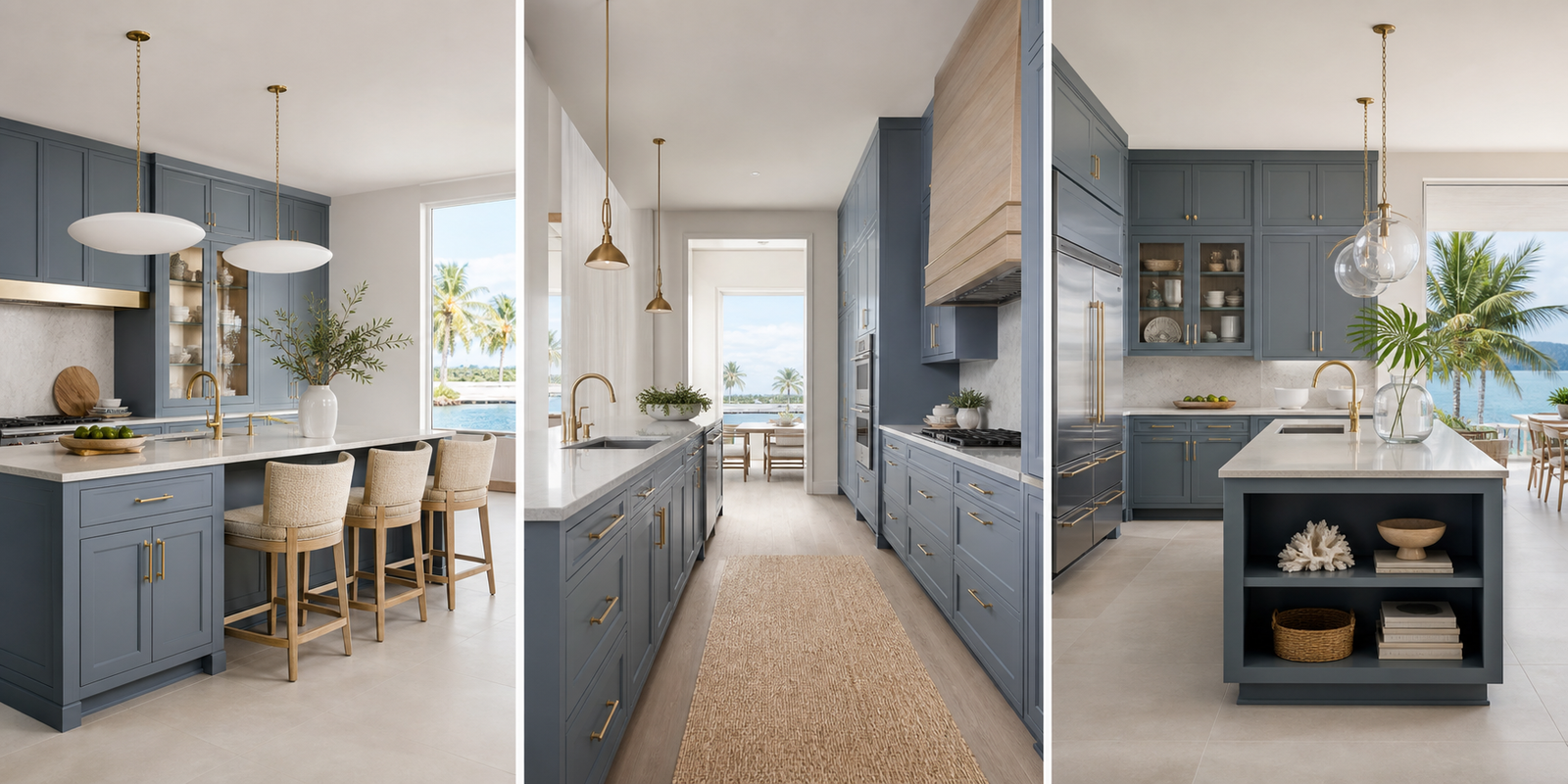 Blue-Gray Shaker kitchen inspiration rendering