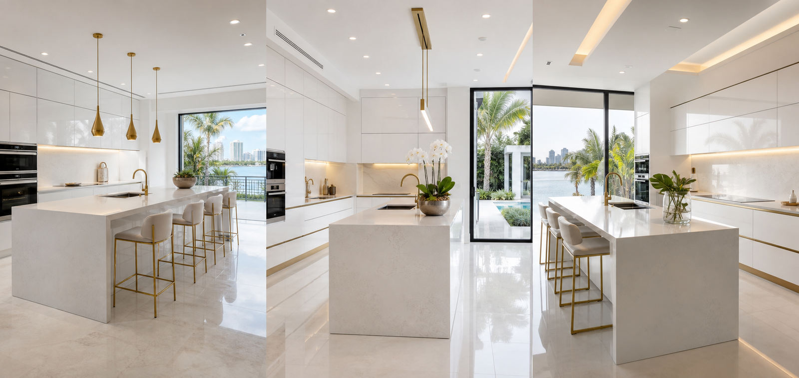 High Gloss White kitchen inspiration rendering