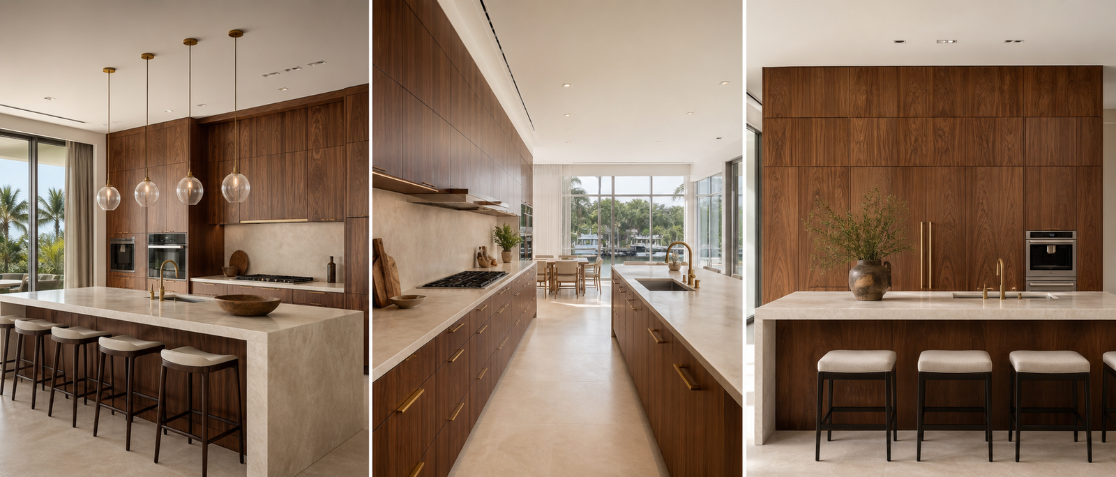 Walnut Modern kitchen inspiration rendering