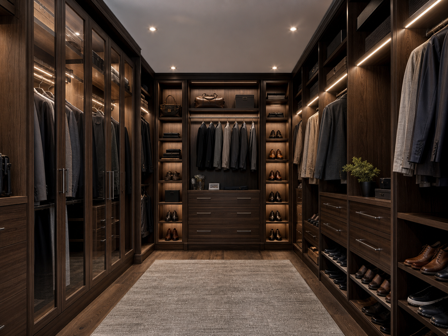 Dark Walnut Executive Closet custom closet by Papa's Creations