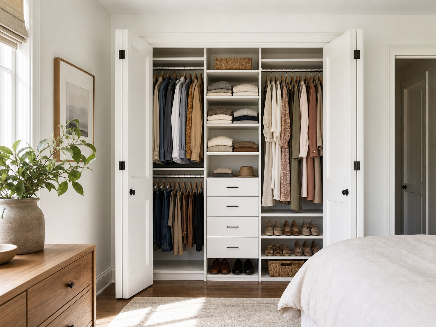 Functional Reach-In Closet custom closet by Papa's Creations