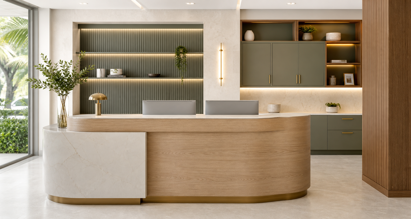 Commercial & Custom Furniture design inspiration rendering — not a completed Papa's Creations installation