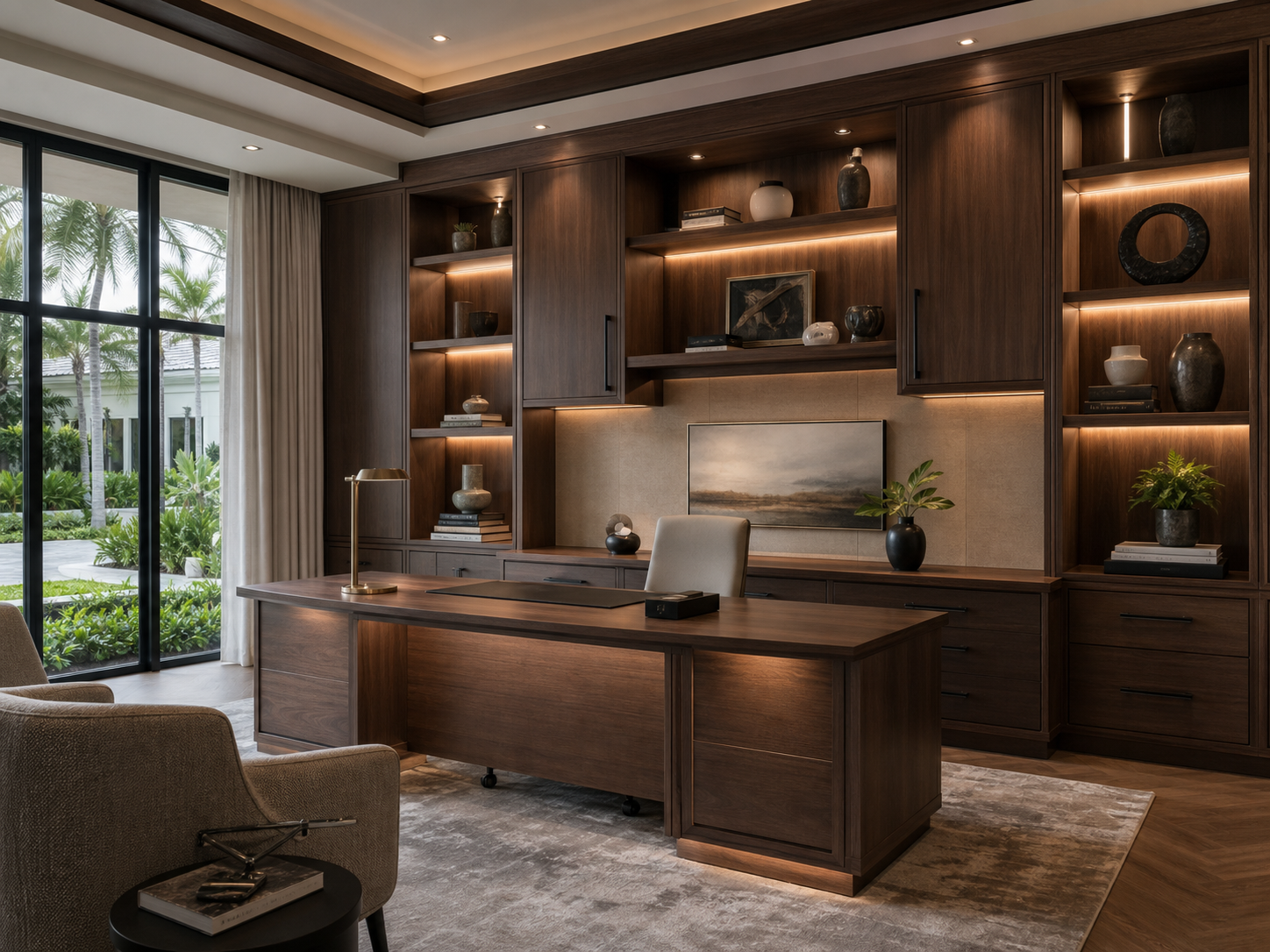 Executive home office built-ins by Papa's Creations