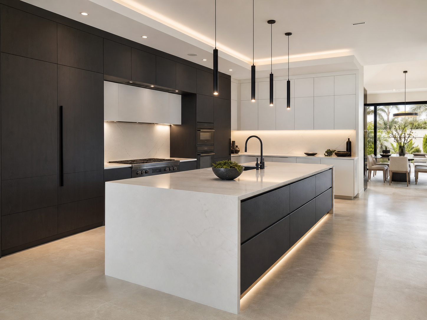 Charcoal & White Contemporary custom kitchen by Papa's Creations