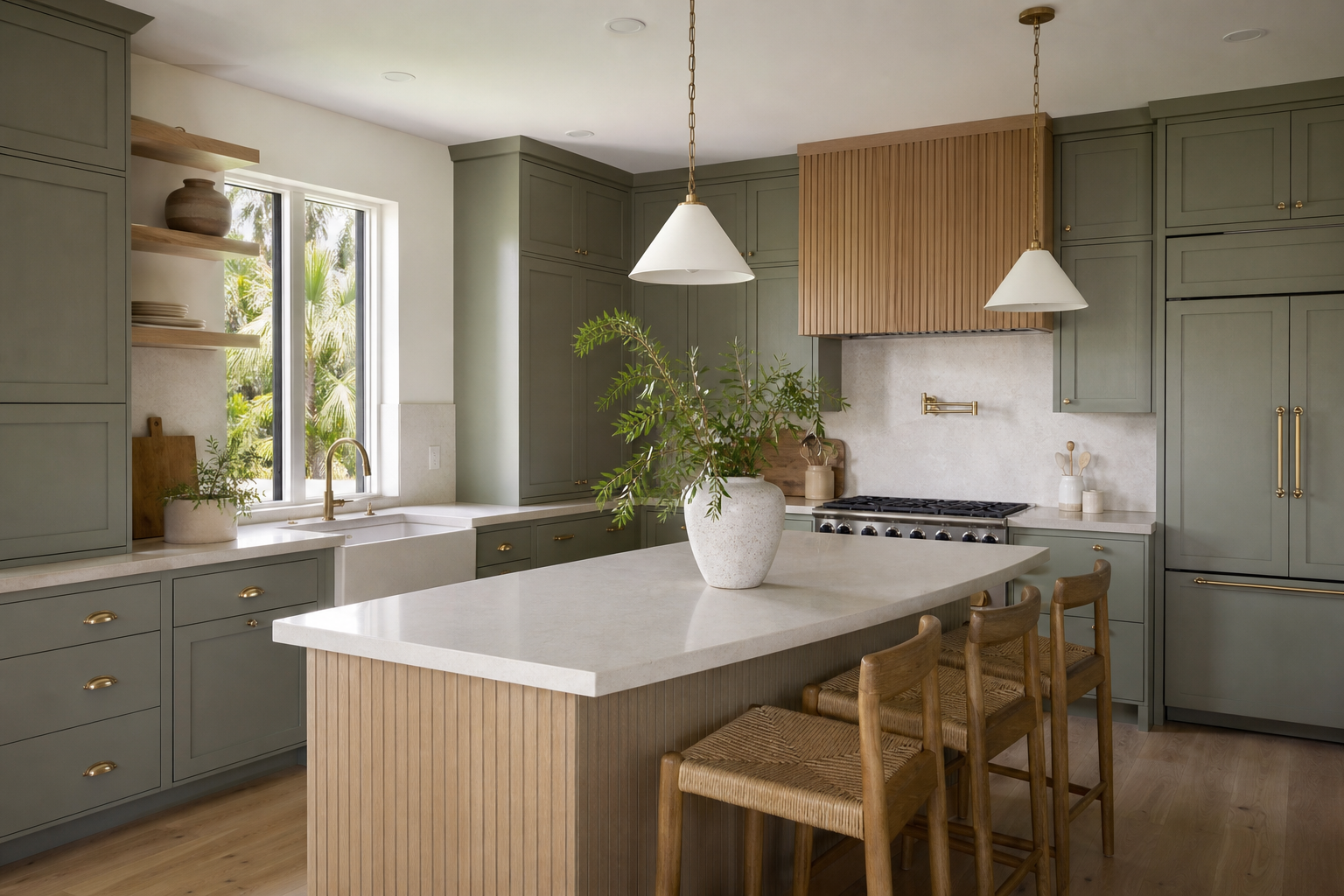 Sage Green Shaker custom kitchen by Papa's Creations
